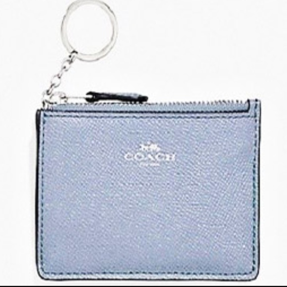 Coach Accessories - NWT COACH ID CARD WALLET BLUE COIN PURSE KEY CHAIN
